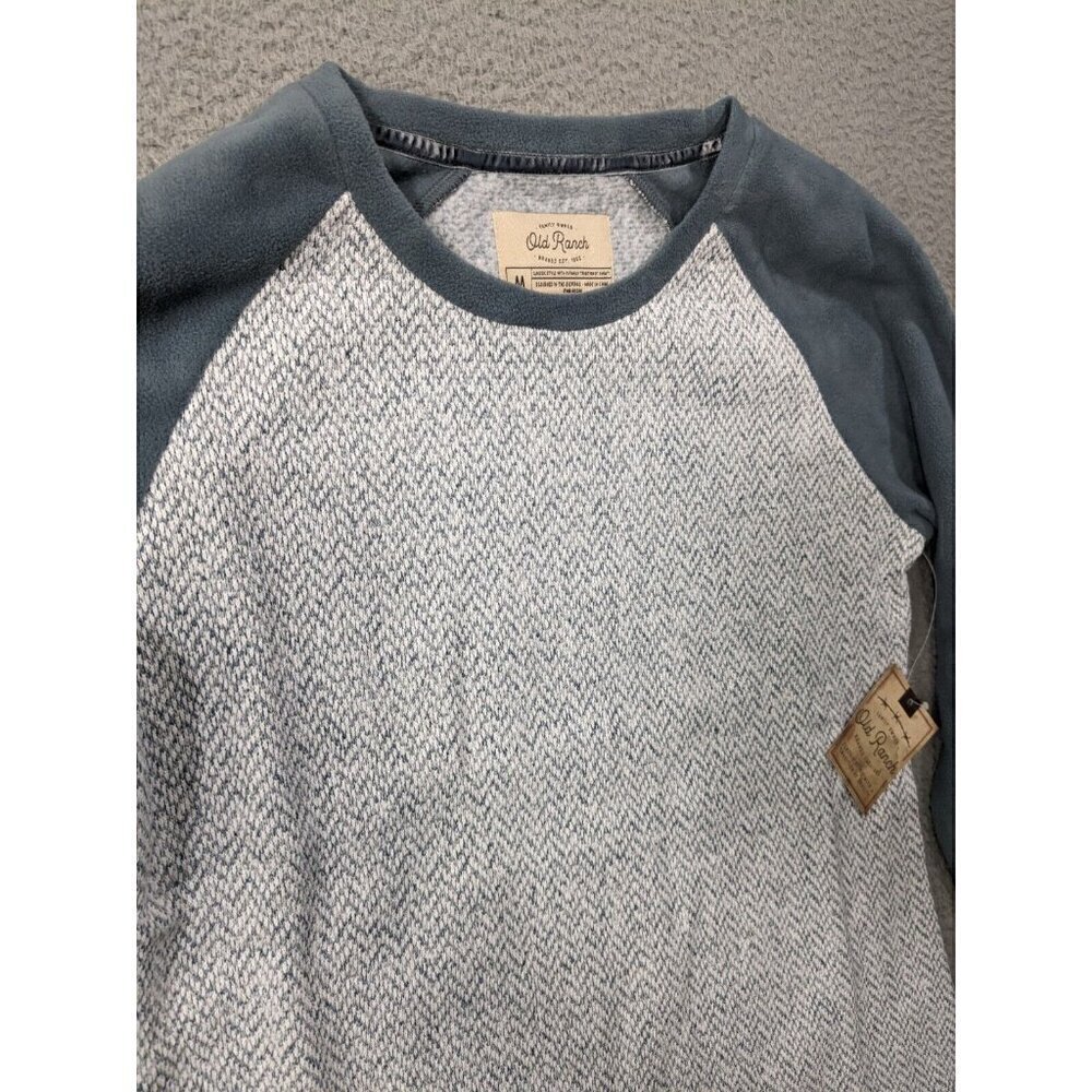 Old Ranch Talvi Pullover Shirt Medium Long Sleeve Sweater Fleece Baseball Raglan - Picture 11 of 13